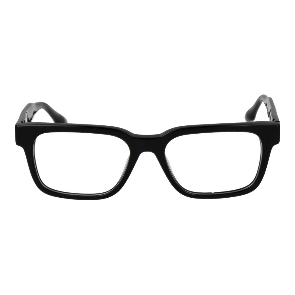 Trussardi Black Acetate Glasses (Frames) with full-rim rectangle design and spring hinge, shown in unisex style.