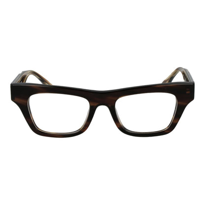 Trussardi Brown Acetate Glasses (Frames) for women, full-rim rectangular style, featuring acetate material, demo lenses, size 51-19-135.