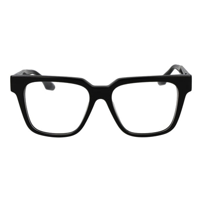 Trussardi Black Acetate Glasses (Frames) for women, full-rim square design in black, spring hinge, demo lenses, includes branded case