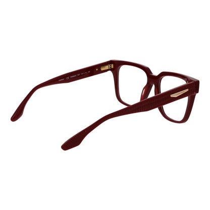 Trussardi Red Acetate Glasses (Frames) for women, full-rim square style with red plastic demo lenses, spring hinge, size 53-16-145.