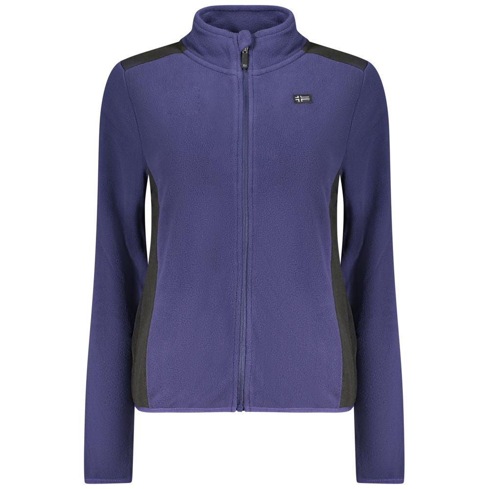 Norway 1963 Blue Polyester Sweatshirt with long sleeves, contrasting details, and zip closure.