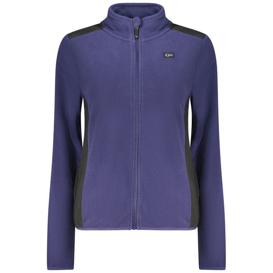 Norway 1963 Blue Polyester Sweatshirt with long sleeves, contrasting details, and zip closure.