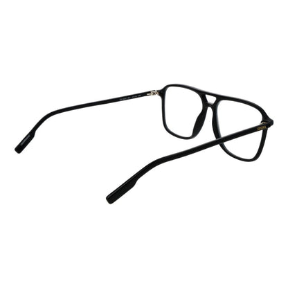 Ermenegildo Zegna Black Acetate Glasses (Frames), full-rim aviator style, for men, with black acetate frame and demo lenses.