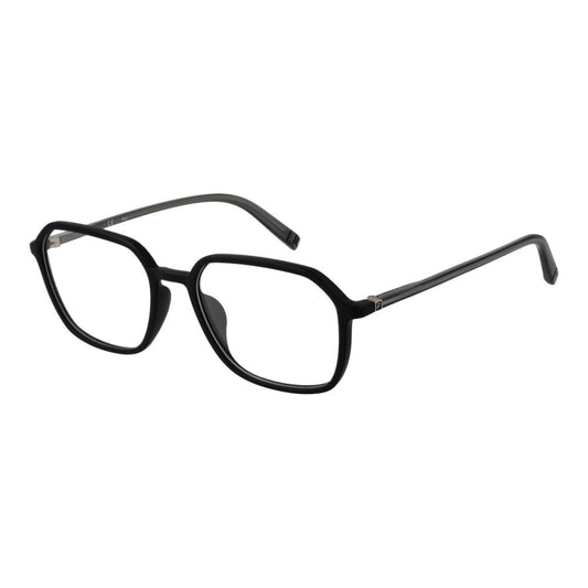Fila Black Cellulose Propionate Glasses (Frames) with square full-rim design and demo lenses for men.