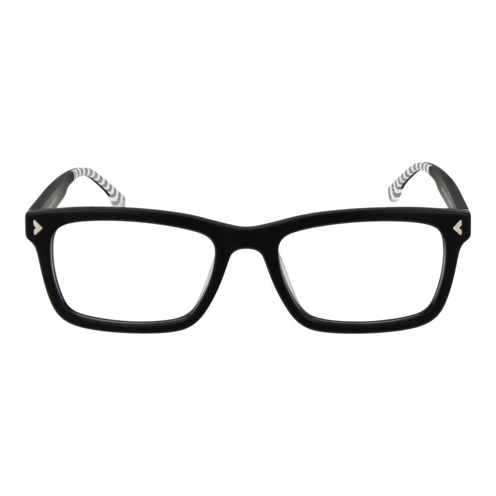 Front view of Lozza Black Acetate & Plastic Glasses (Frames) with full-rim rectangle design and demo lenses for men.