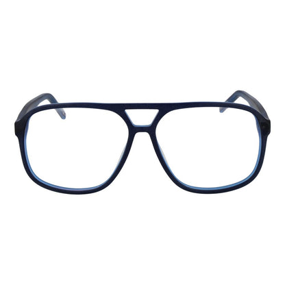 Hugo Boss Blue Acetate Glasses (Frames) for men in aviator style with blue full-rim design, demo lenses, and spring hinge, size 59-13-145.