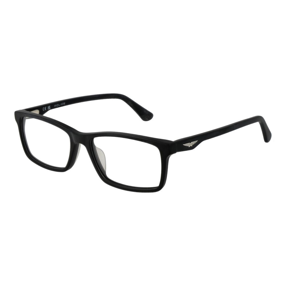 Police Black Cellulose Acetate Glasses (Frames)