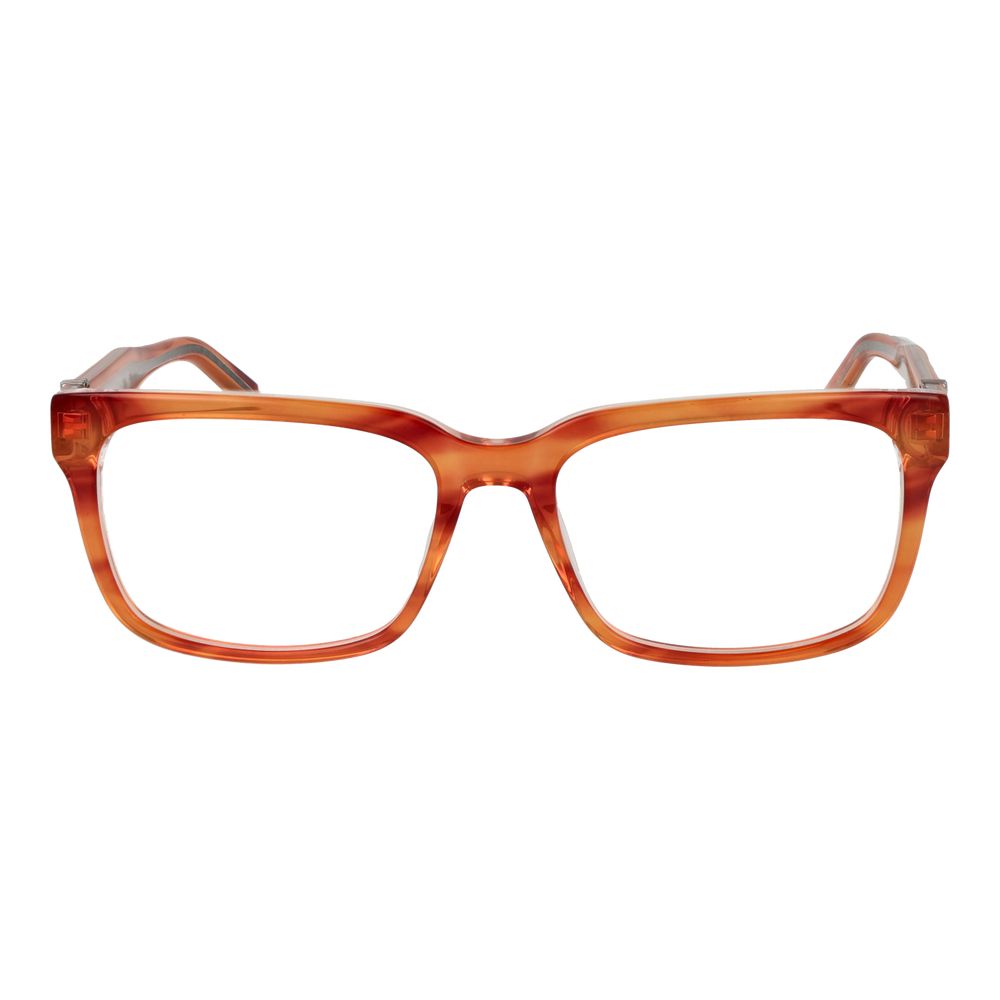 Guess Orange Acetate Glasses (Frames), men's full-rim rectangle style with demo lenses, plastic material, spring hinge, size 56-17-150