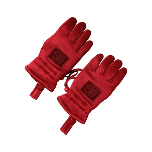Dolce & Gabbana Red Viscose Motorcycle Biker Mitten Gloves