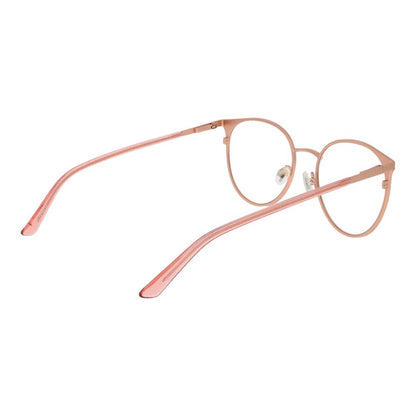 Guess Rose Gold Metal Glasses (Frames) in full-rim style with demo lenses and spring hinge, designed for women.