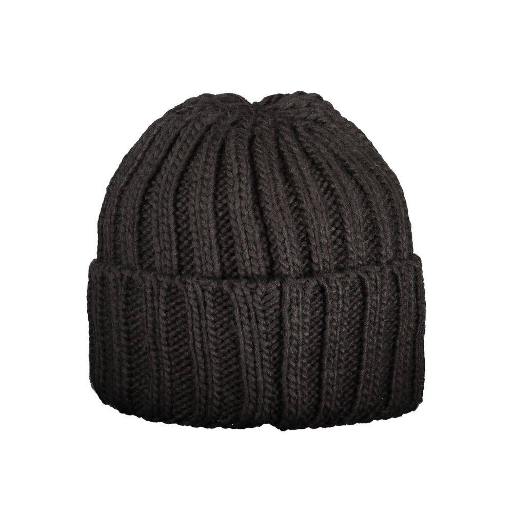Norway 1963 Black Marabou Men Cap with ribbed knit design for bold, casual style.