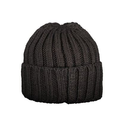 Norway 1963 Black Marabou Men Cap with ribbed knit design for bold, casual style.