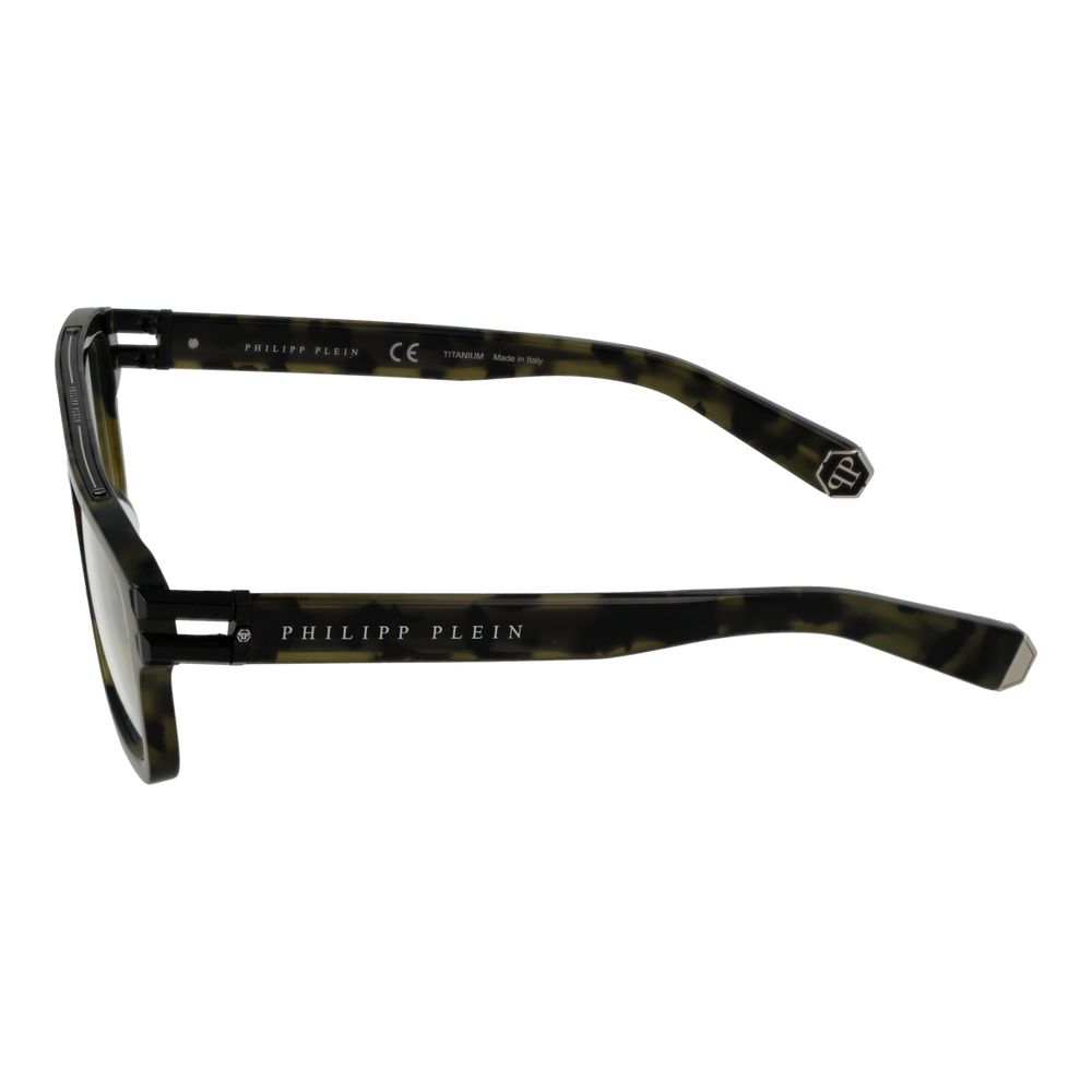 Side view of Philipp Plein Green Titanium Glasses (Frames) showcasing temple design and durable frame material.