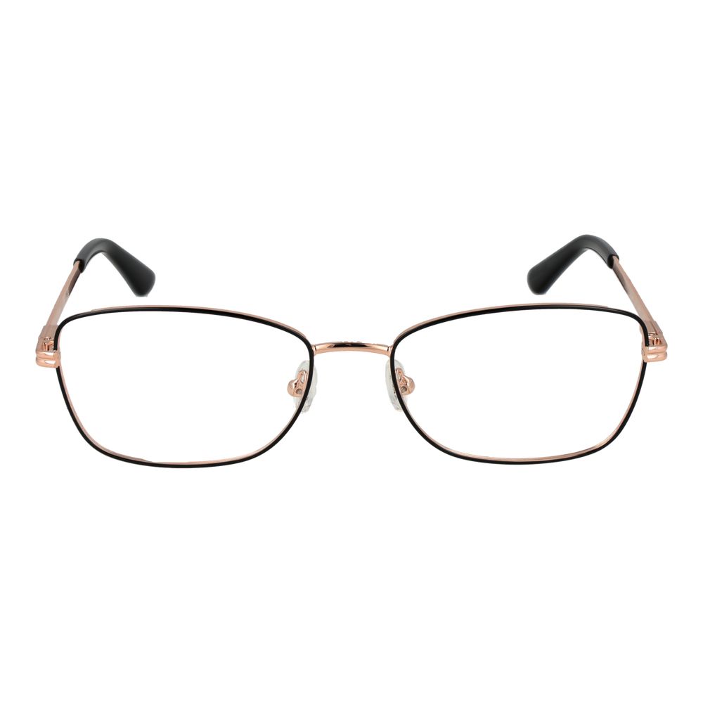 Guess Black Metal Glasses (Frames) for women with full-rim rectangle style, metal frame, demo lenses, and branded case included.