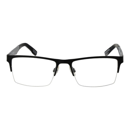 Spy Black Plastic Glasses (Frames) - half-rim and unisex with black plastic frame, demo lenses, 54mm width, rectangle style.