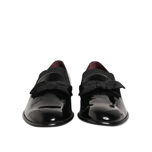 Dolce & Gabbana Black Leather Slip On Dress Men Loafers Shoes