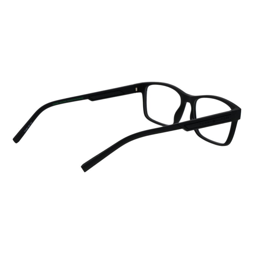 Tommy Hilfiger Black Polyamide Glasses (Frames) in full-rim rectangle style with demo lenses and spring hinge.