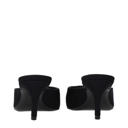 The Attico Black Fabric Flat Sandals
