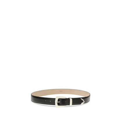 Khaite Black Calf Leather Bos Taurus Regular Belt