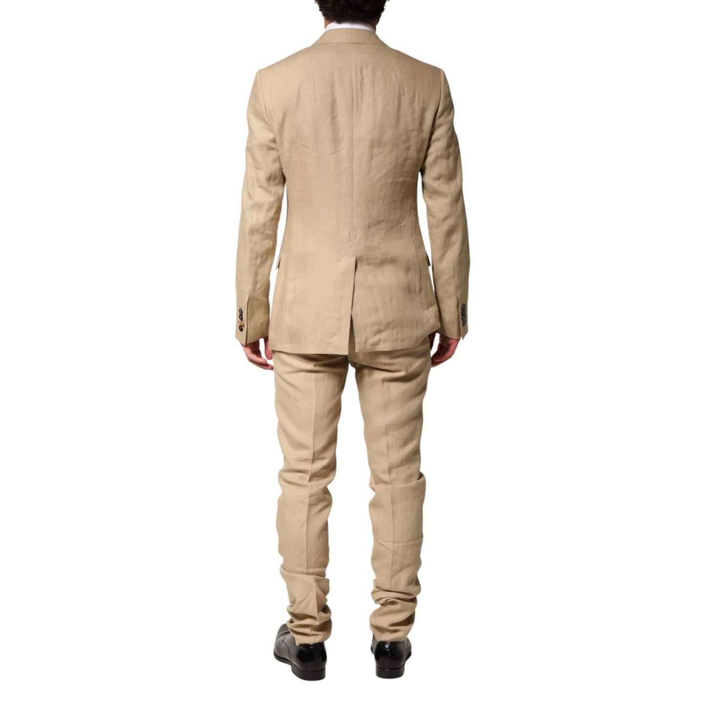 Dolce & Gabbana Beige Linen Single Breasted 2 Piece Suit