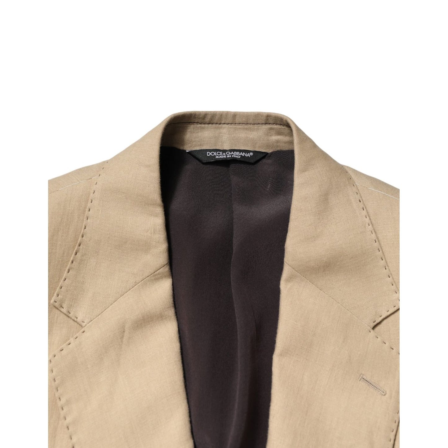 Dolce & Gabbana Beige Linen Single Breasted 2 Piece Suit