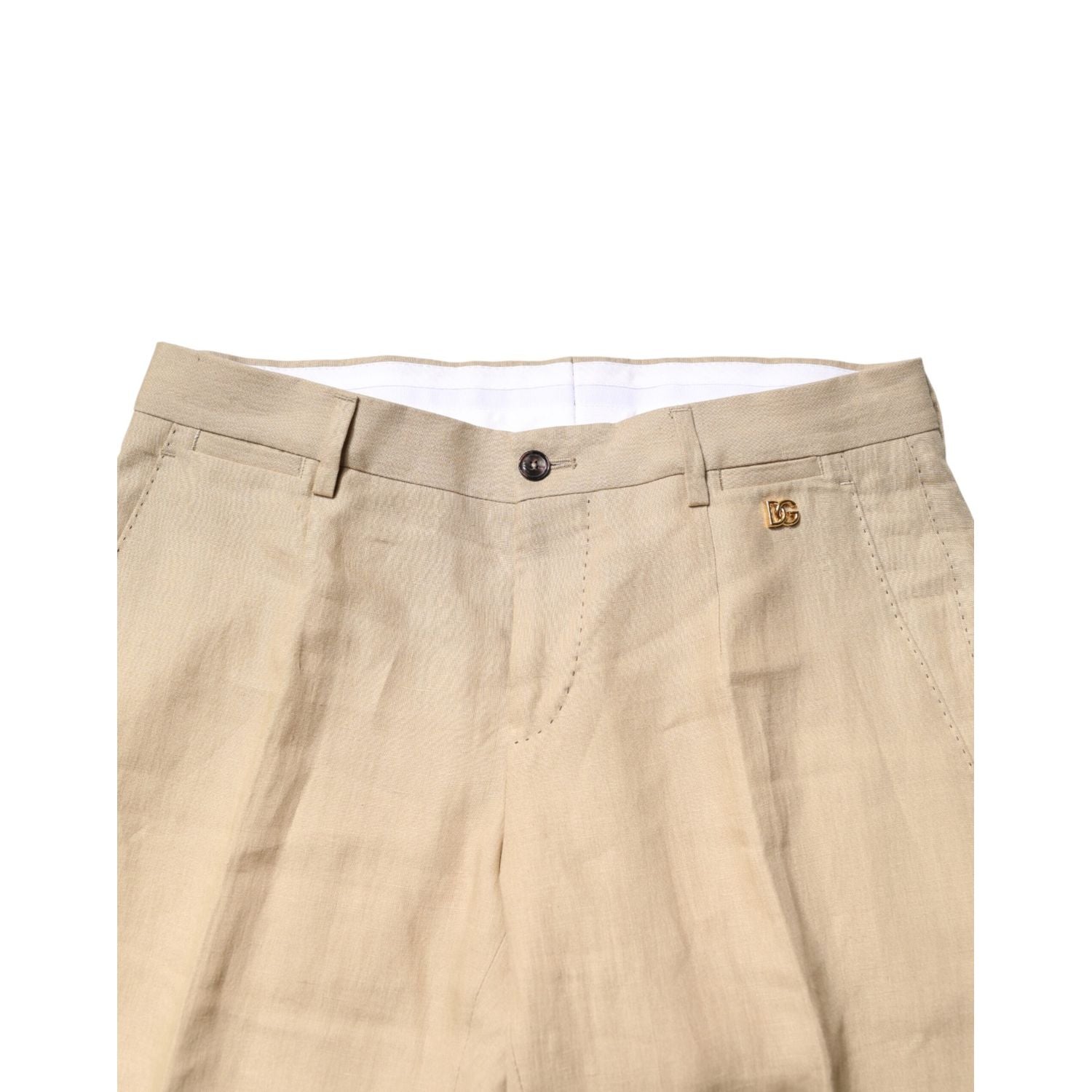 Dolce & Gabbana Beige Linen Single Breasted 2 Piece Suit