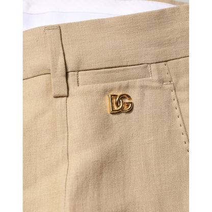 Dolce & Gabbana Beige Linen Single Breasted 2 Piece Suit