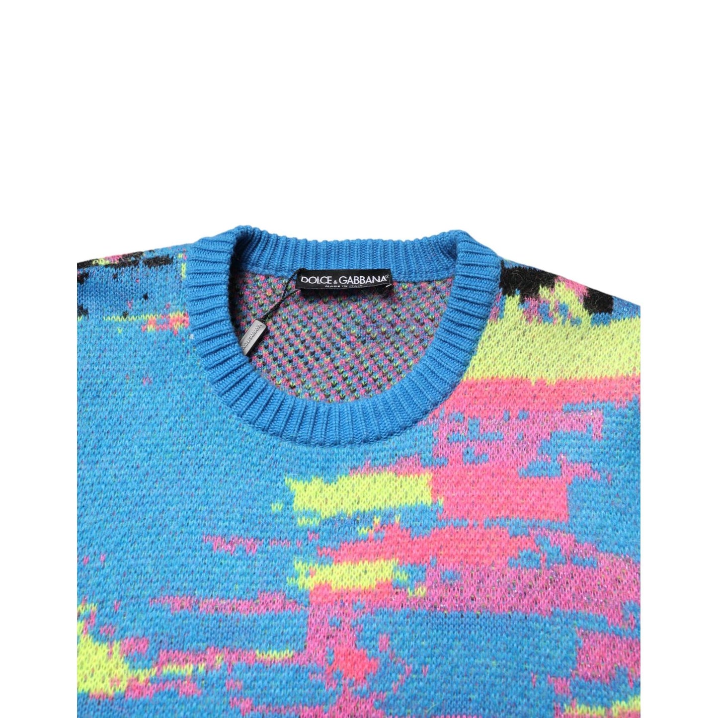 Dolce & Gabbana Multicolor Men Crew Neck Pullover Sweater