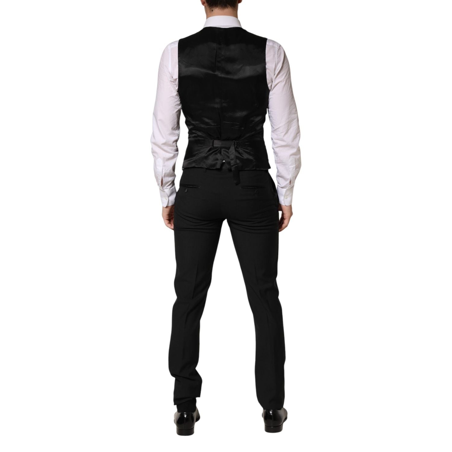 Dolce & Gabbana Dark Gray Wool Single Breasted 3 Piece Men Suit