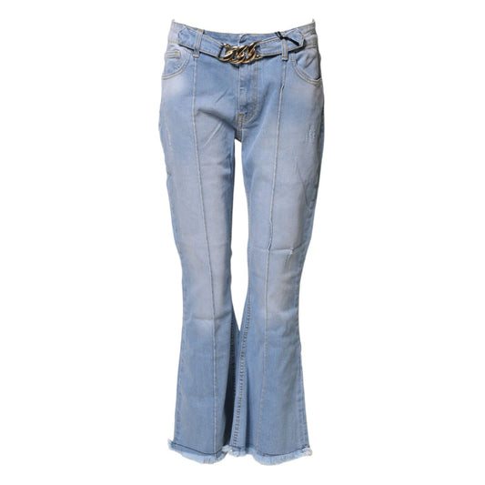 CRISTINAEFFE Light Blue Washed High Waist Bootcut Denim Jeans