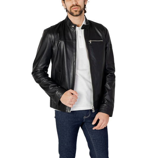 Peuterey Black Lamb Leather Leather Jacket