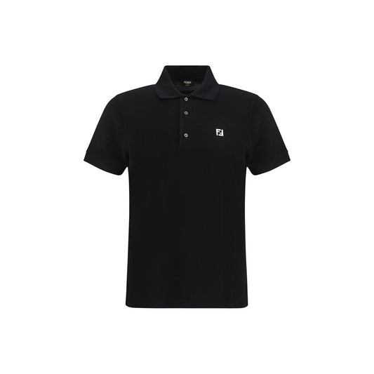 Fendi Black Cotton Polo Shirt 1728,72470364320,Black,Clothing,Fendi,M,Men,New with tags,Polo Shirts - T-Shirts - Clothing,S,T-Shirts - Clothing