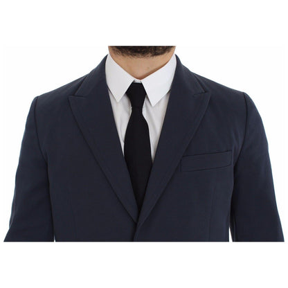 Dolce & Gabbana Blue Cotton Stretch Casual Blazer