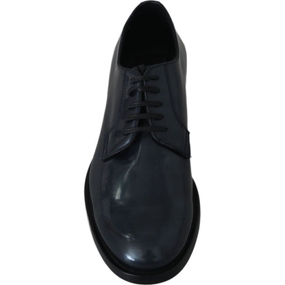 Dolce & Gabbana Blue Leather Derby Dress Formal Shoes