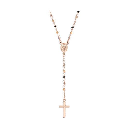 AMEN JEWELRY Mod. CRO10RMMM4 delicate rosary-style necklace with cross pendant