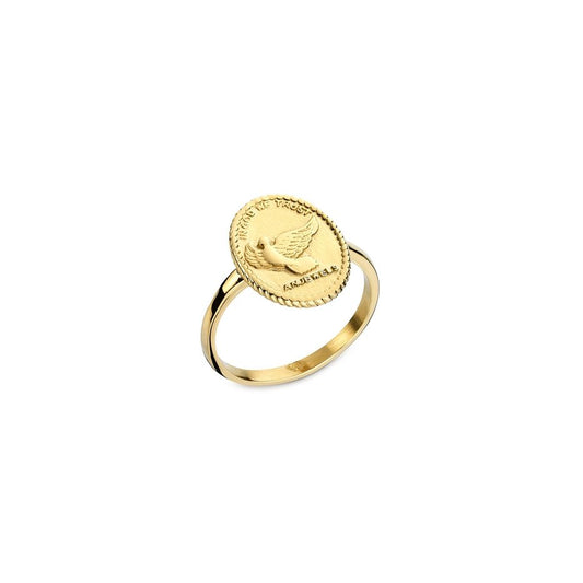AN JEWELS JEWELRY Mod. AAC.R01Y-8 gold ring with embossed bird design