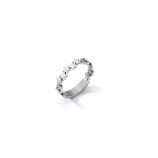 AN JEWELS JEWELRY Mod. ADC.R02S-7 silver star-shaped ring on white background