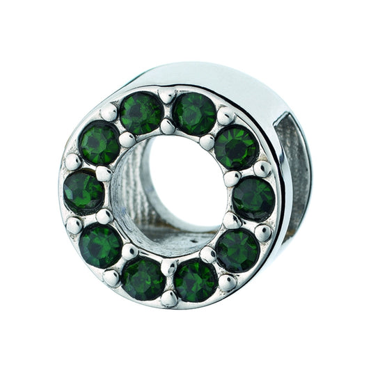 AN JEWELS JEWELRY Mod. AL.DLI01GE green gemstone circle charm