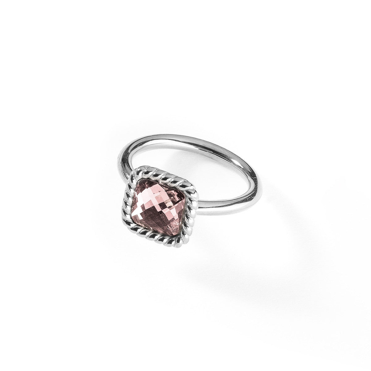 AN JEWELS JEWELRY Mod. AL.RMW07SPK-6 silver ring with pink gemstone