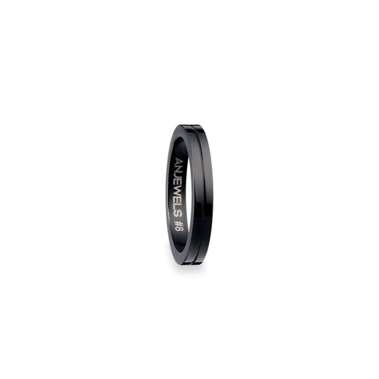 AN JEWELS JEWELRY Mod. AR.R1NS08BK-7 black ring with sleek design