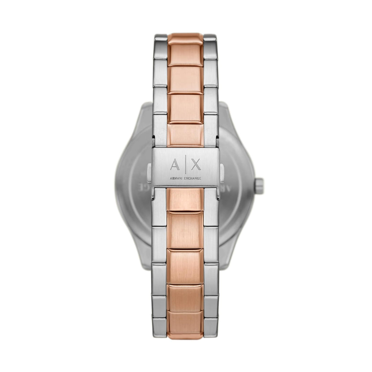 ARMANI EXCHANGE Mod. AX1874 rose gold and silver wristwatch back view