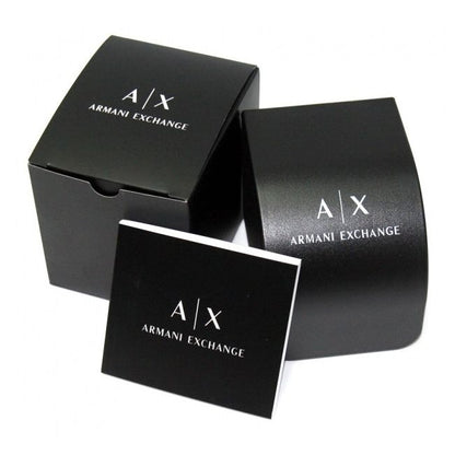 Official packaging for ARMANI EXCHANGE Mod. AX1874 wristwatch in black box with logo.
