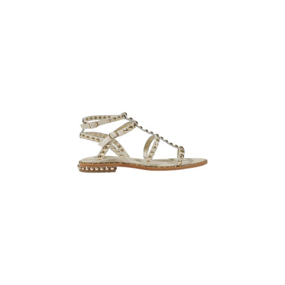 ASH Beige Leather Flat Sandals