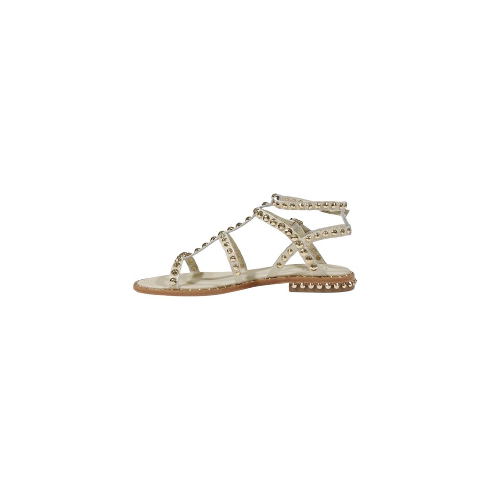 ASH Beige Leather Flat Sandals
