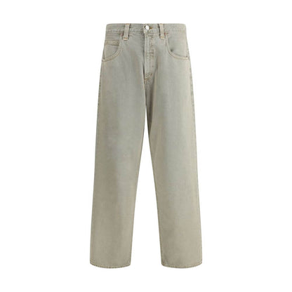 Agolde Gray Cotton Jeans Denim featuring wide-leg fit, five-pocket design, and zipper closure; perfect for casual, relaxed style.