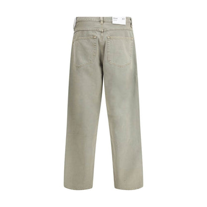 Back view of Agolde Gray Cotton Jeans Denim with wide-leg fit and classic five-pocket design.