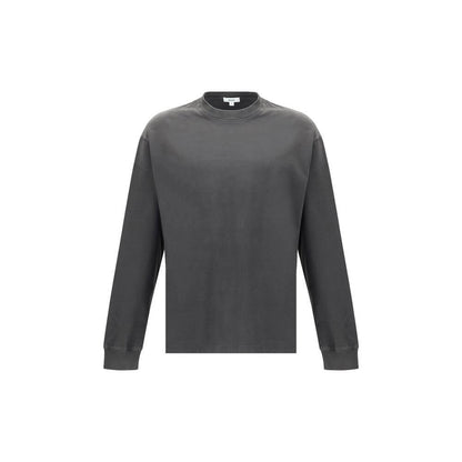 Agolde Gray Cotton Long Sleeve T-Shirt with ribbed crew neck and elasticized cuffs, offering a versatile and refined casual look, 100% cotton.