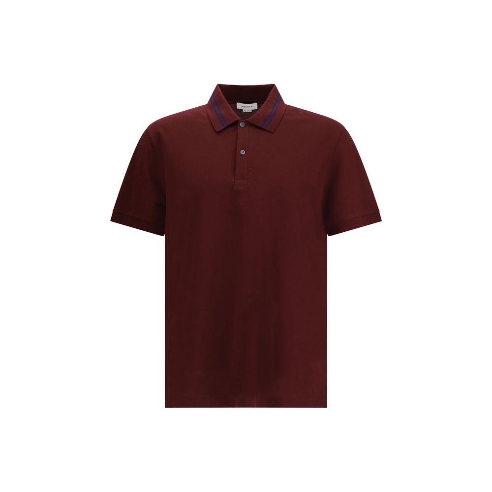 Alexander McQueen Bordeaux Cotton Polo Shirt