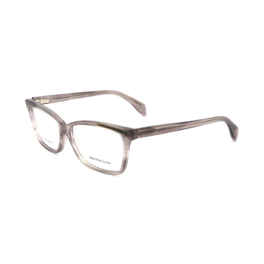 Elegant Alexander McQueen Gray Acetate Frames for women, measuring 53/13/140 mm, stylish eyewear made from quality acetate.
