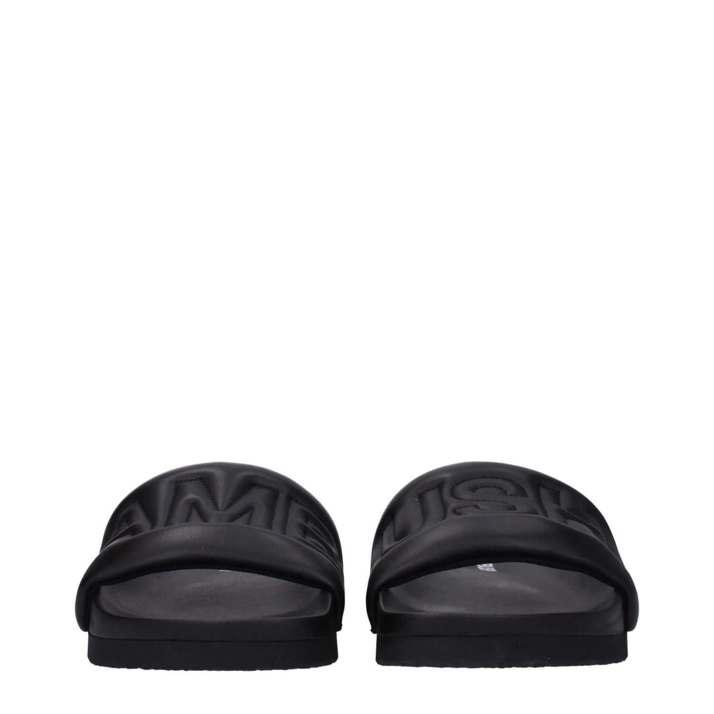 Ambush Black Leather Slippers